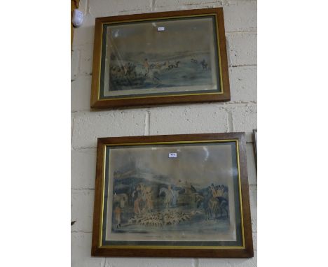 Pair of 19thC Hunting Scene Engravings, each depicting the Noble Tips (damage to engravings) (2) Provenance: Property of the 
