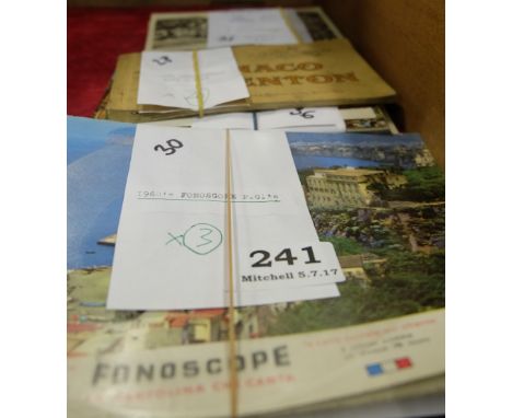 POSTCARDS: Art Deco Period Cote d'Azur (20), 1960s Fonoscope  (3), Genoa Sta Marguerita  (7), Sepia Italy Edwardian (7), 1930