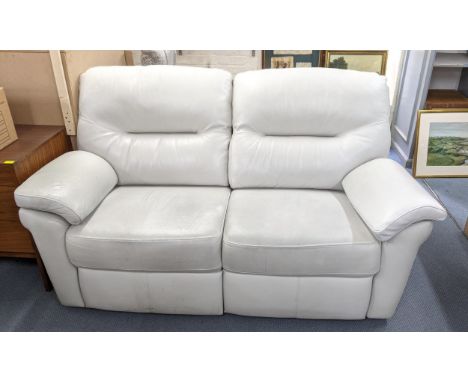 A G-plan grey leather two seater sofa, 91cm h x 162cm wLocation: 