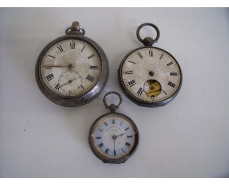 Victorian silver pair cased pocket watch with white enamel dial the gilt fusee movement engraved Wm Kneeshaw Pickering No. 44