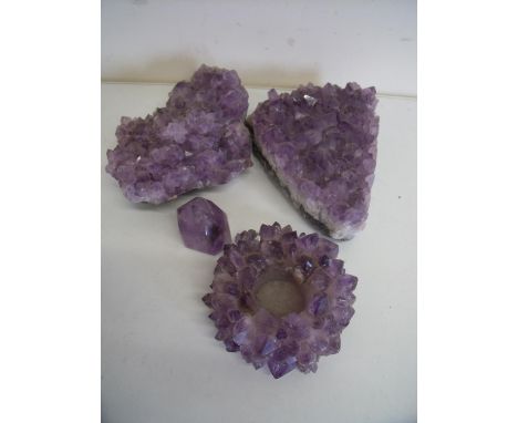 Four pieces of amethyst crystal 
