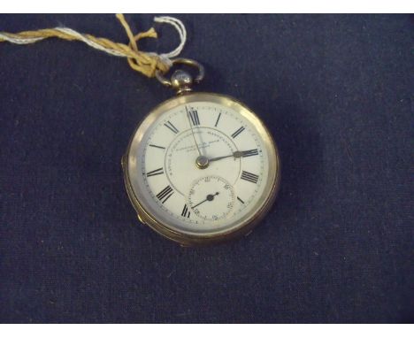 Birmingham silver hallmarked open face pocket watch with secondary dial, marked Watch and Chronometer Manufacturer Fattorini 