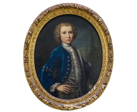 René Auguste Constantyn (c.1685- c.1726) oil on canvas - Portrait of a young Gentleman, named verso as Elias Le Hardy (b. 171