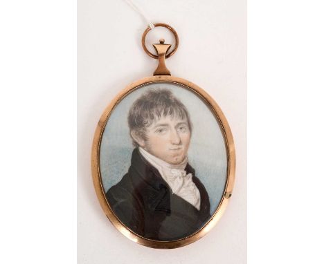 English School, early 19th century, portrait of a gentleman, inscribed to reverse: '13th December 1803, Aetatis Sua 21', oval