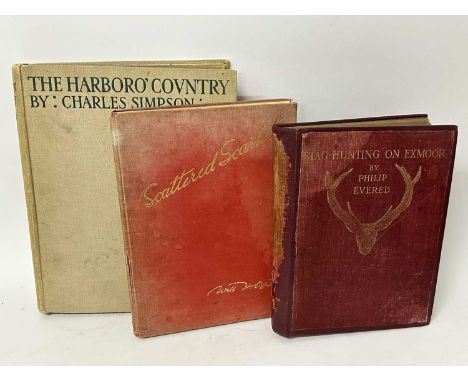 Three sporting volumes: The Harboro' Country by Charles Simpson 1927, Scattered Scarlet illustrated by Lionel Edwards and Sta