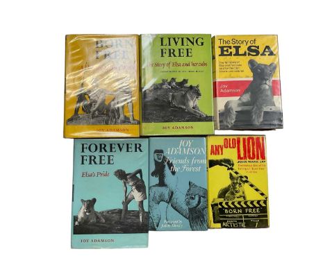 Joy Adamson - Born Free, 1960 first edition and five others, all first editions