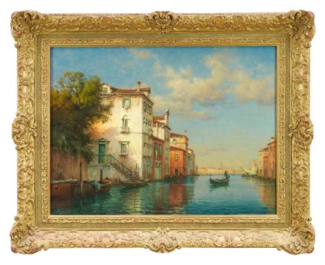 *Georges Noël Bouvard (1912-1972) oil on canvas - Venetian Canal, signed Bouvard, 46cm x 61cm, in gilt frameVery good relined