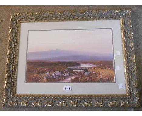 F.J. Widgery: and antiqued framed limited edition coloured print entitled 'Wallabrook Bridge' - bearing certificate verso No.