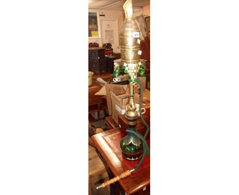 A 20th Century brass and glass hookah pipe