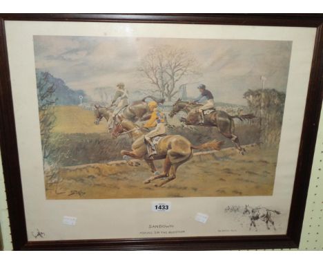 Snaffles: a framed coloured print entitled 'Sandown'