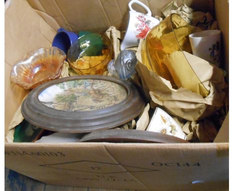 A box containing a large quantity of ceramic and glass items