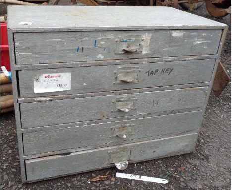 A cabinet with tools, contents, etc.