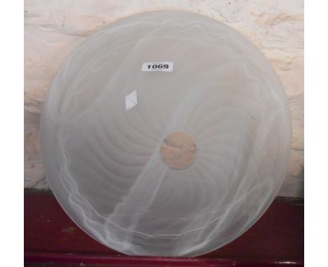 A frosted glass lampshade/ceiling lampshade with white enamel decoration