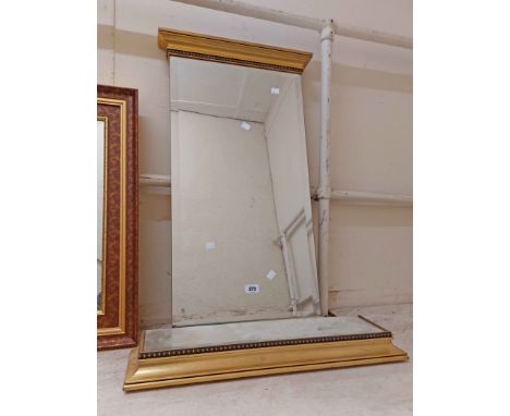 A modern gilt framed pier mirror with matching mirrored top shelf