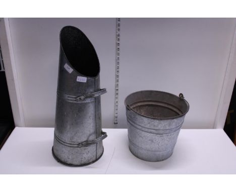 Two vintage galvanised items Shipping unavailable 