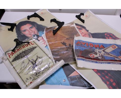 A selection of assorted vintage posters etc 