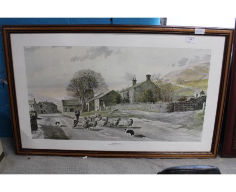A framed print Alan Ingham 'Down from the Hills', shipping unavailable 