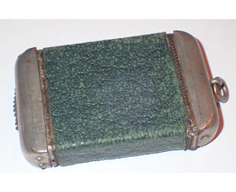 Vintage white metal vesta case 