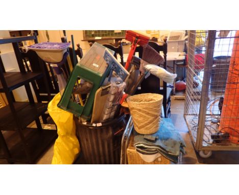 Large lot of miscellaneous tools to include two folding chairs 