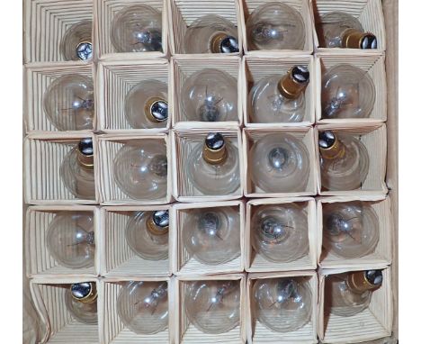 Fifty small bayonet fittings 240V light bulbs