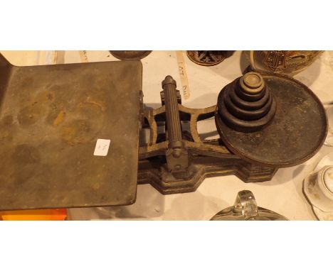 Cast iron kitchen scales and weights 