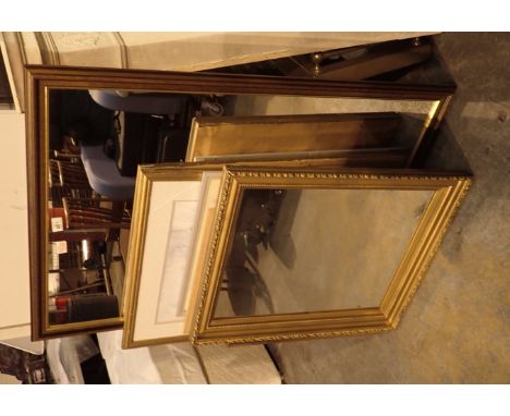 Selection of framed prints and two rectangular mirrors 