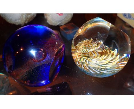 Two decorative paper weights one by Caithness