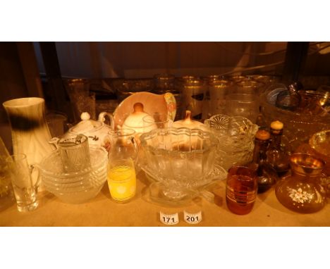 Shelf of glassware and ceramics 