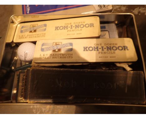 Box containing vintage pen boxes fountain pens etc