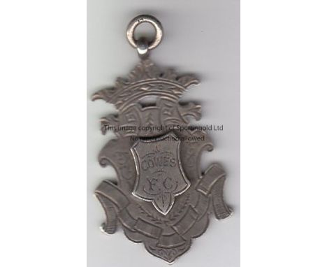 COWES FC MEDAL 1898    Large silver hallmarked medal inscribed "Cowes FC winners Newport Tournament 1897-98, awarded to J.Cha
