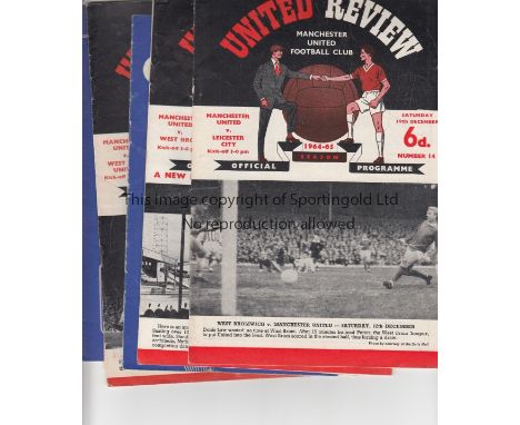 MANCHESTER UNITED       A set of home and away League and FA Cup programmes for Championship season 1964/5 missing only WBA a
