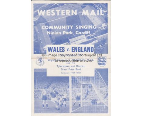 FOOTBALL MISCELLANY        Seven songsheets, 6 at Wembley including 1960 FA Cup Final, Blackburn v Wolves. The others are all