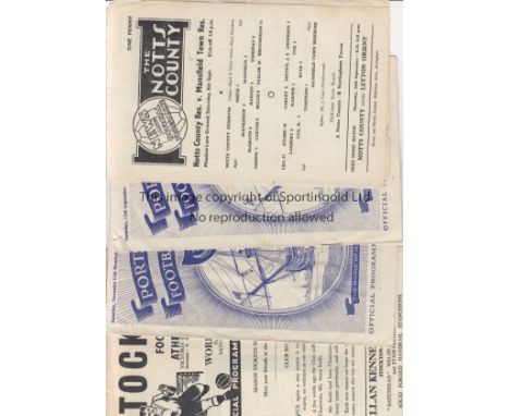 RESERVES    Five Reserve team programmes, Notts County v Mansfield 56/7 and v Peterborough 55/6, Portsmouth v Reading 53/5 ( 