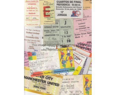 MATCH TICKETS   Twenty match tickets , some modern , includes Scotland v England 99 play-off, Everton v Man Utd 65/6, , Liver