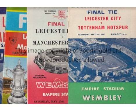 CUP FINALS   Three FA Cup Final programmes from the 1960s all of which feature Leicester, 1961 v Tottenham, 1963 v Man Utd an