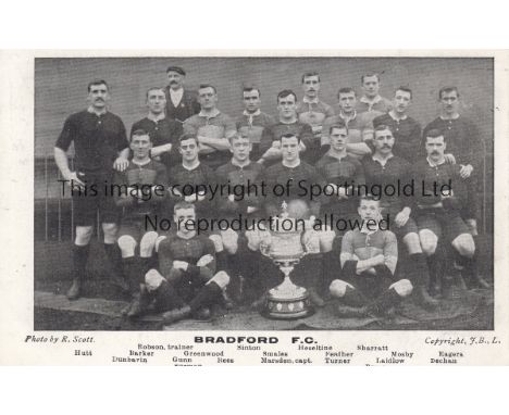 BRADFORD PARK AVENUE     Black & white team group postcard from the early 1900's issued by R. Scott.   Generally good
