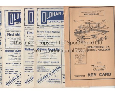 M-S     A collection of 59 programmes 1947-1957 mostly early to mid 1950's M-S  Middlesbrough (1), Oldham (4), Peterborough (
