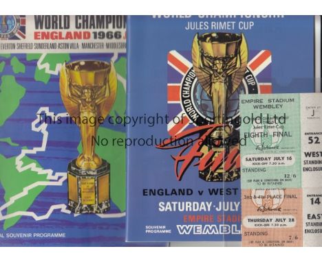 WORLD CUP 66   Small collection of items, official Tournament programme for the 66 World Cup (some scores entered), Final pro
