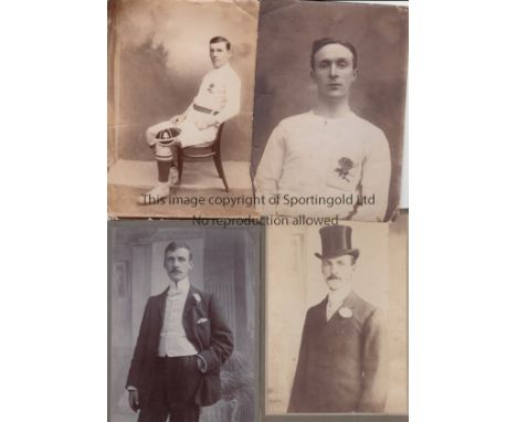 ENGLAND RUGBY PHOTOGRAPHS EARLY 1900'S       A collection of photos believed to show a WWI Regiment Rugby team depicted outsi