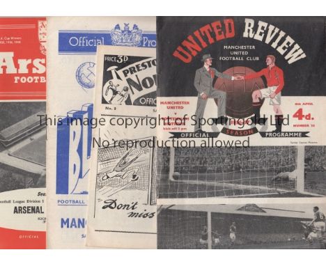 DIVISION 1 56-57    Twenty two programmes, Division 1 56-57, one from each club including Man Utd v Tottenham, Blackpool v Ma