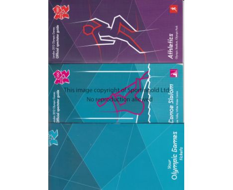 2012 LONDON OLYMPICS       Six tickets: 2 X Canoe Slalom 31/7 with official spectator guide, 2 X Athletics 7/8 with official 
