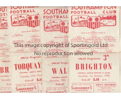 S-Z   A collection of 73 programmes S-Z  from 1948 to 1956 to include Southampton (11) includes Friendly v Dundee 1952/53, Sw