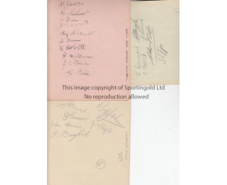 1930'S FOOTBALL AUTOGRAPHS      Three album pages, Tottenham Hotspur 1938/9 X 6 signatures including Lyman, Page, Morrison, S