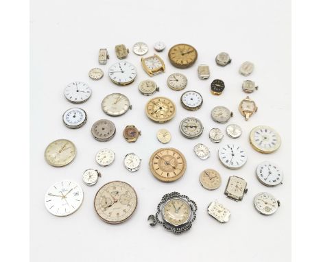 Qty of wristwatch movements inc Siduna, Garrard, Zenith etc