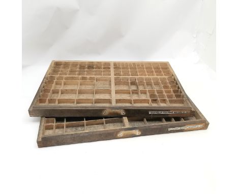 2 x vintage printers trays - 65cm x 44cm