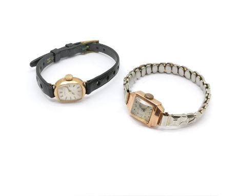 2 x 9ct gold cased manual wind ladies wristwatches - for spares / repairs - SOLD ON BEHALF OF THE NEW BREAST CANCER UNIT APPE