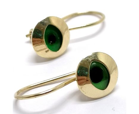 Unmarked gold (touch tests as 14ct) novelty eye earrings - 1.8cm &amp; 1.6g total weight