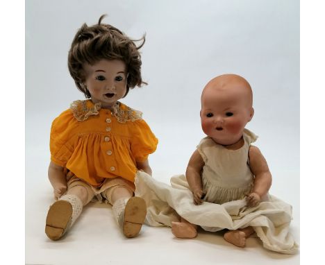 2 x bisque headed dolls - tallest 48cm by Simon Halbig #116/A 7 smaller #351/3½K - both in overall good playworn condition