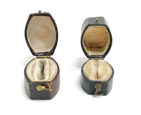 2 x antique Georgian ring boxes inc T R Russell (Liverpool)