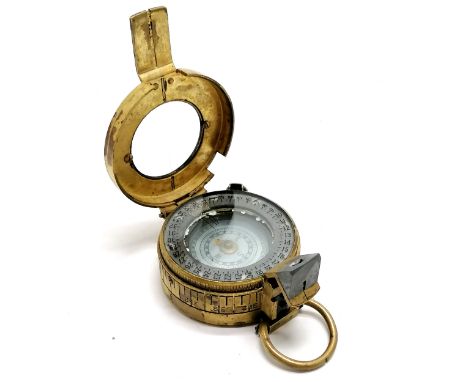 Military brass marching compass GEC - 6cm diameter